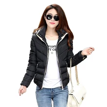 Winter Jacket Women Cotton Short Jacket Fashion 2016 Girls Padded Slim Plus Size Hooded Parkas Female Coat