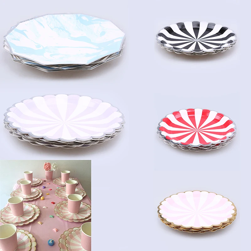 8pcs 9' Disposable Paper Plates Cupcake Dessert Dish buffet paper