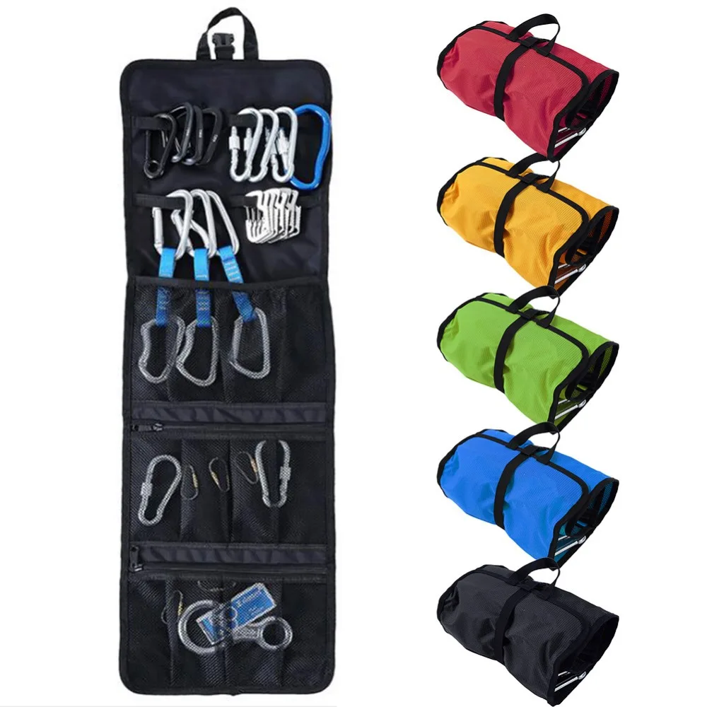 Folding Lightweight Rock Climbing Tree Arborist Caving Quickdraw Sling Carabiner Hook Gear Equipment Arrange Bag #284475 |