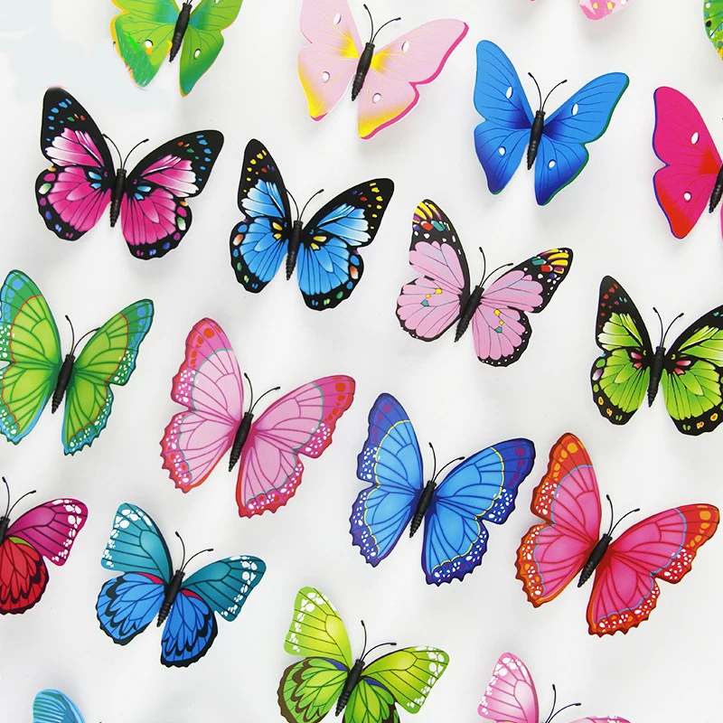 

New Style 1pcs/20pcs 3D Butterfly Wall Sticker on The Wall Home Decor Butterflies for Decoration Magnet Fridge Stickers