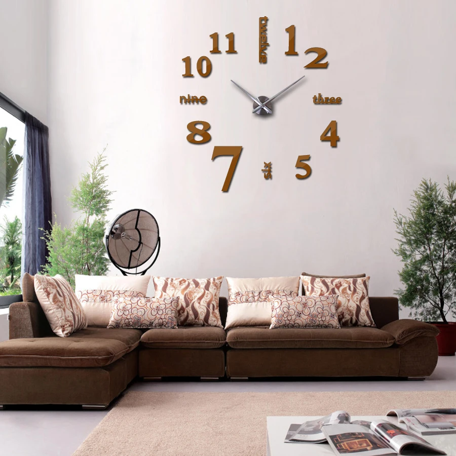 Мода Diy 3d настенные часы дизайн Акриловые зеркальные часы стикеры «Европа» большие декоративные настенные электронные часы на стену