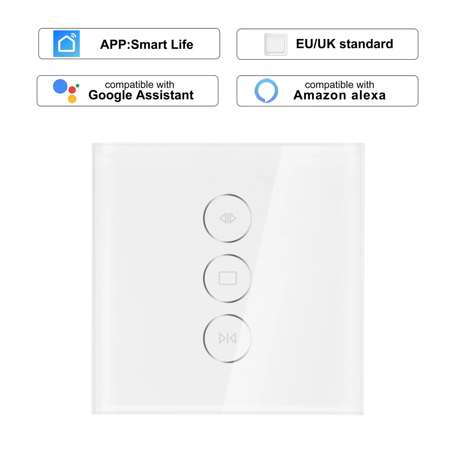 Шторка с WIFI переключатель умный мобильный контроль беспроводной настенный выключатель Tuya приложение Голосовое управление от Alexa Echo работа с Amazon Alexa Google - Цвет: Белый