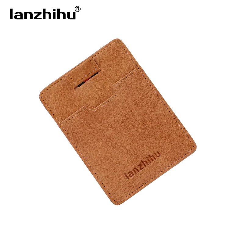 

2016 Men's Genuine Leather RFID Blocking Card Sleeve Slim Wallet Front Pocket Minimalist Wallets Card Holder for Men