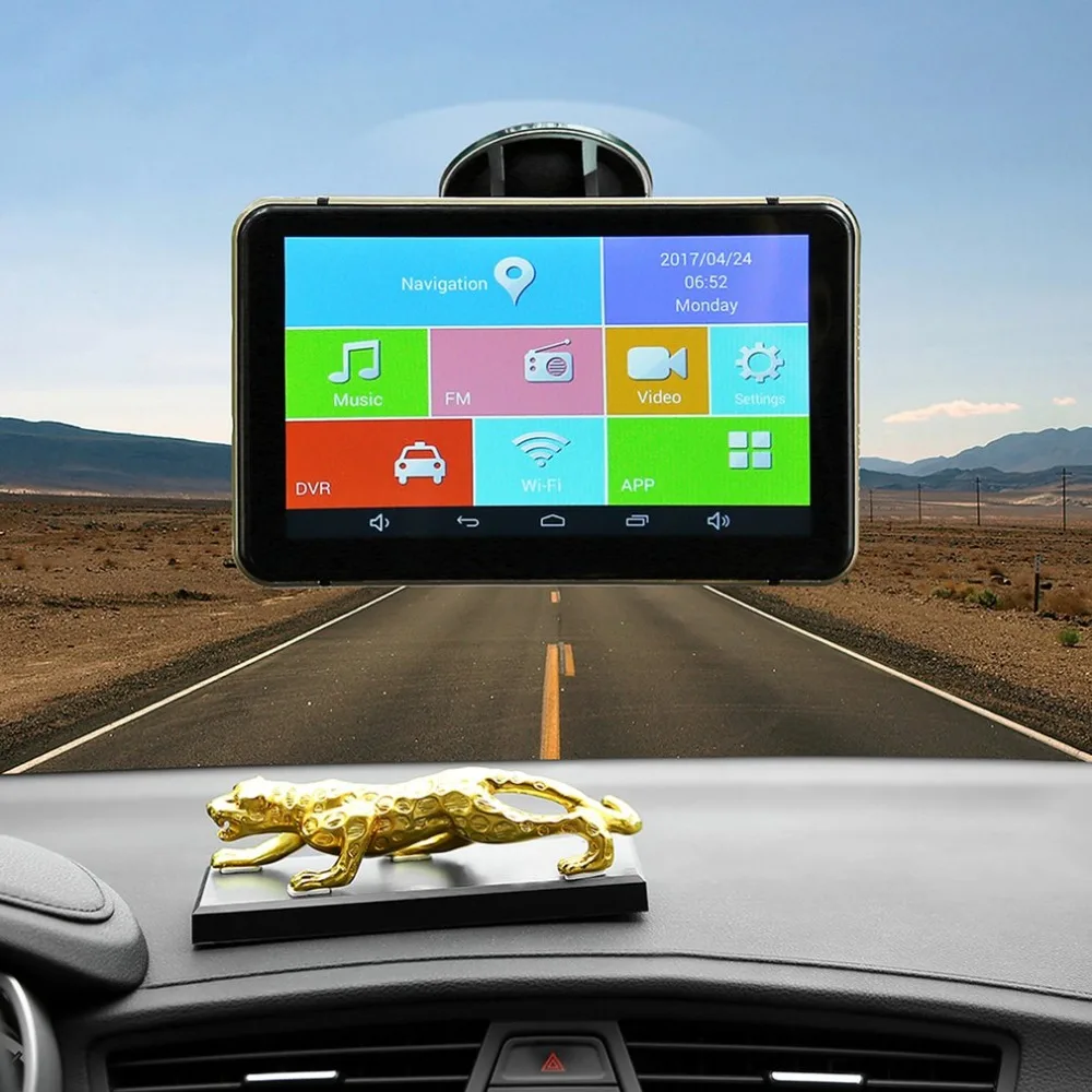 

7 Inch Car GPS Pianet Navigation Vehicle Traveling Data Recorder Smart For Android Bluetooth WIFI Support Rear View Camera