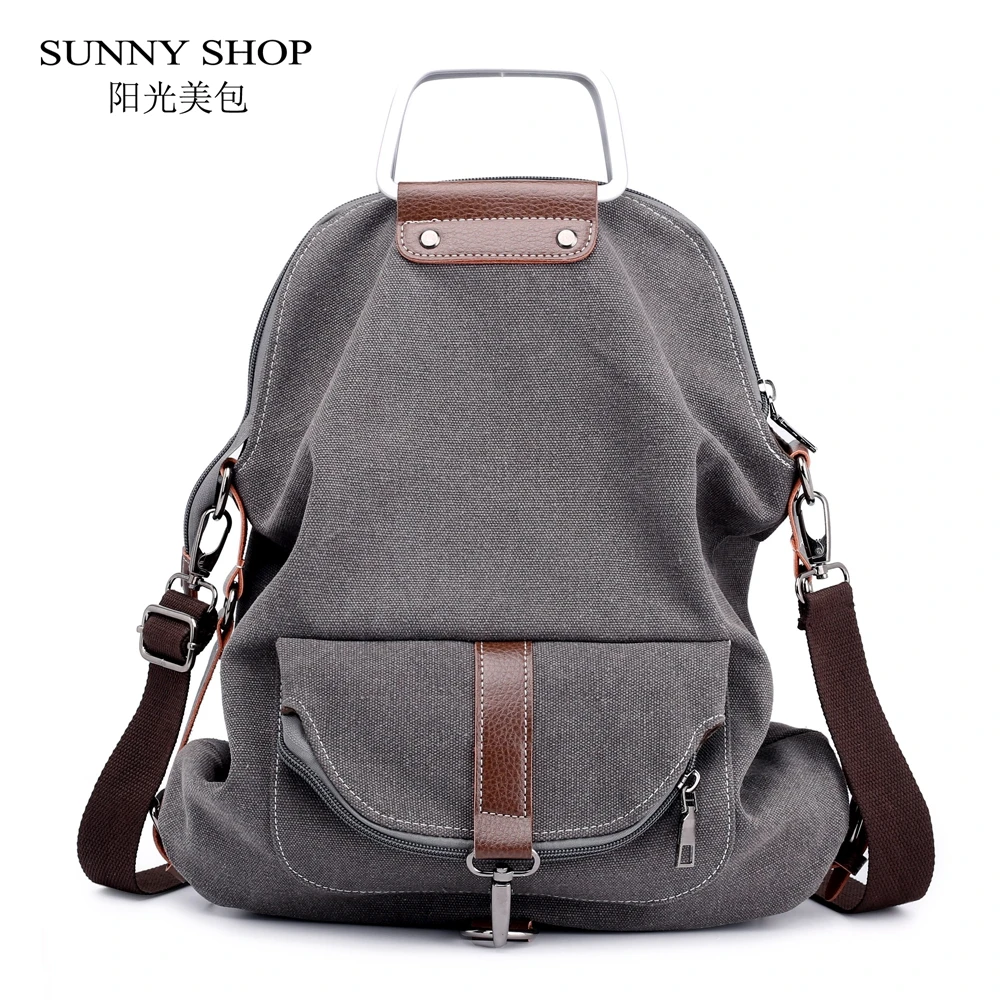 0 : Buy Vintage Portable Canvas Backpack Women 2018 Large Capacity Laptop Bagpack ...