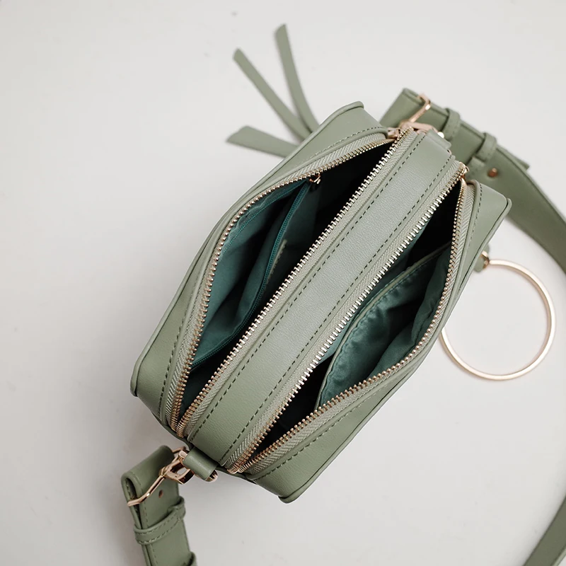 MICOCAH Rivet Bottom Women Crossbody Bag Metal Cirque Strap Wide Shoulder Strap Women Casual Bags MHSD136