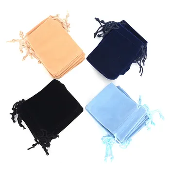 

10pcs Coloful Velvet Drawstring Pouches Jewelry Packaging Display Drawstring Packing Bag Jewelry Pouches 7x9 cm