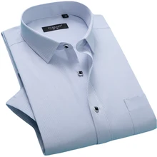 Летний стиль с короткими рукавами, мужская рубашка с отложным воротником мужские деловые повседневные рубашки в полоску мужские платья рубашки Camisa Masculina