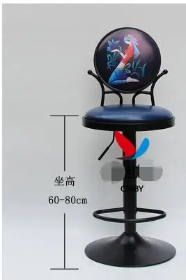 Европейские классические антикварные железа художественная барный стул лифт к спине поворотный Современные Простые бар stool001