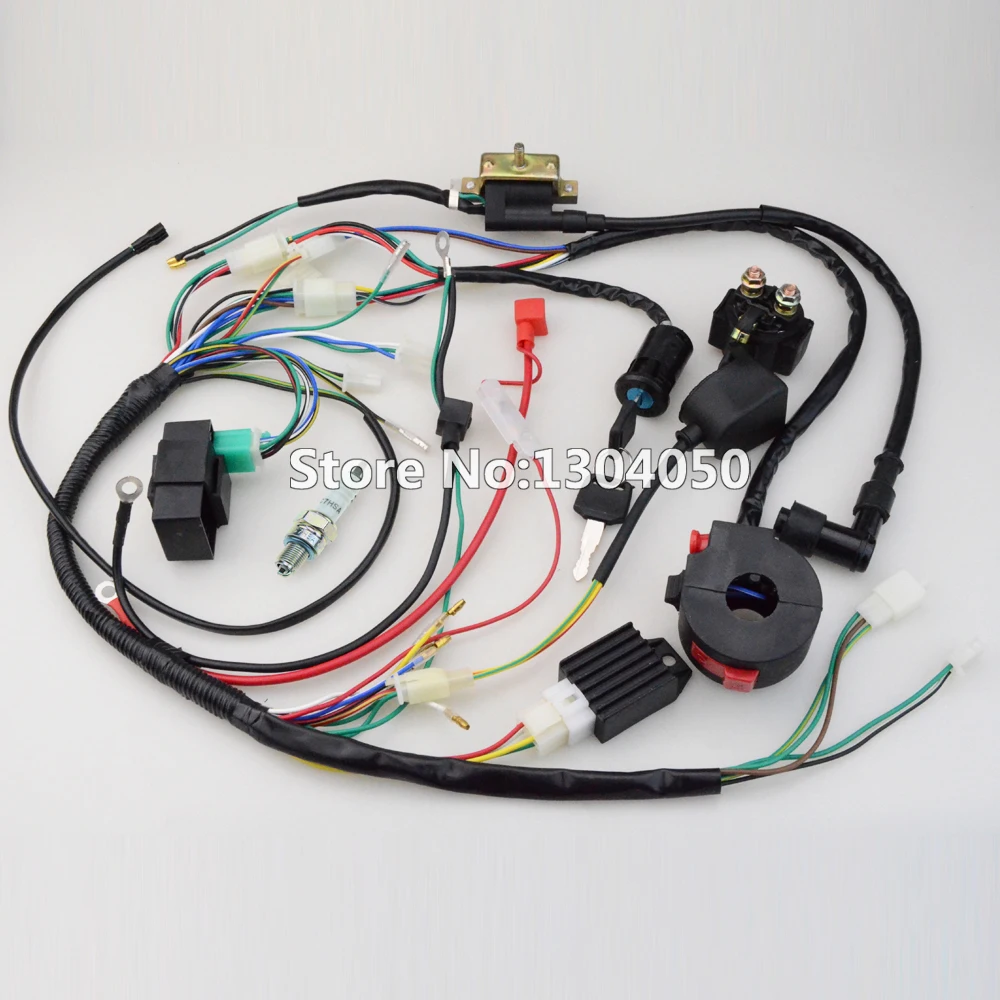 FULL WIRING HARNESS CDI IGNITION COIL KILL KEY SWITCH C7HSA SPARK PLUG 50 70 90 110 125cc ATV QUAD BIKE BUGGY|cdi ignition coils|ignition coilcdi ignition - AliExpress | Spark Plug Wiring Harness | | AliExpress