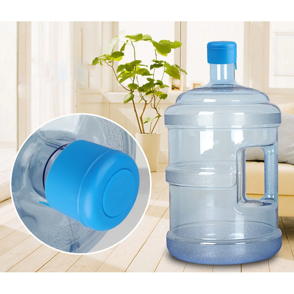 

5Pcs/10Pcs Premium Reusable Water Bottle Snap On Caps Lids Anti-Splash Non-Spill Replacement for 55mm 3 and 5 Gallon Water Jugs