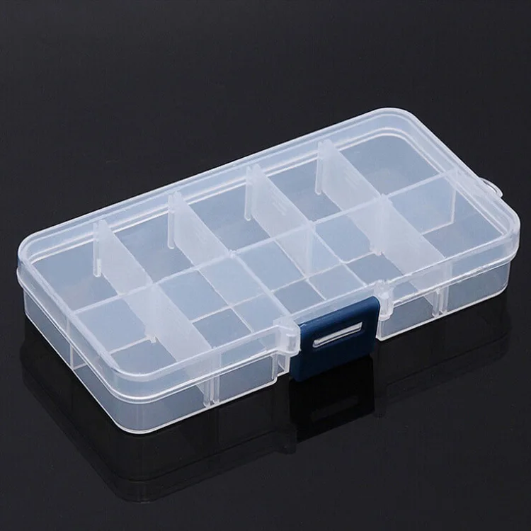 10 15 lattices PE storage box Plastic for button switch fuse Components Fishing bait