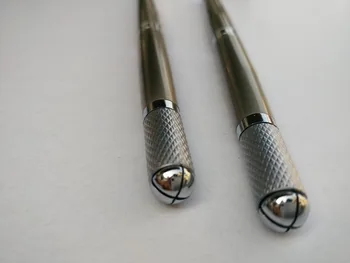 

Freeshipping 2Pcs Newest Model Two Head Permanent Makeup Eyebrow Tattoo Manual Pen Suit 7Pin-21Pins Microblading Needle