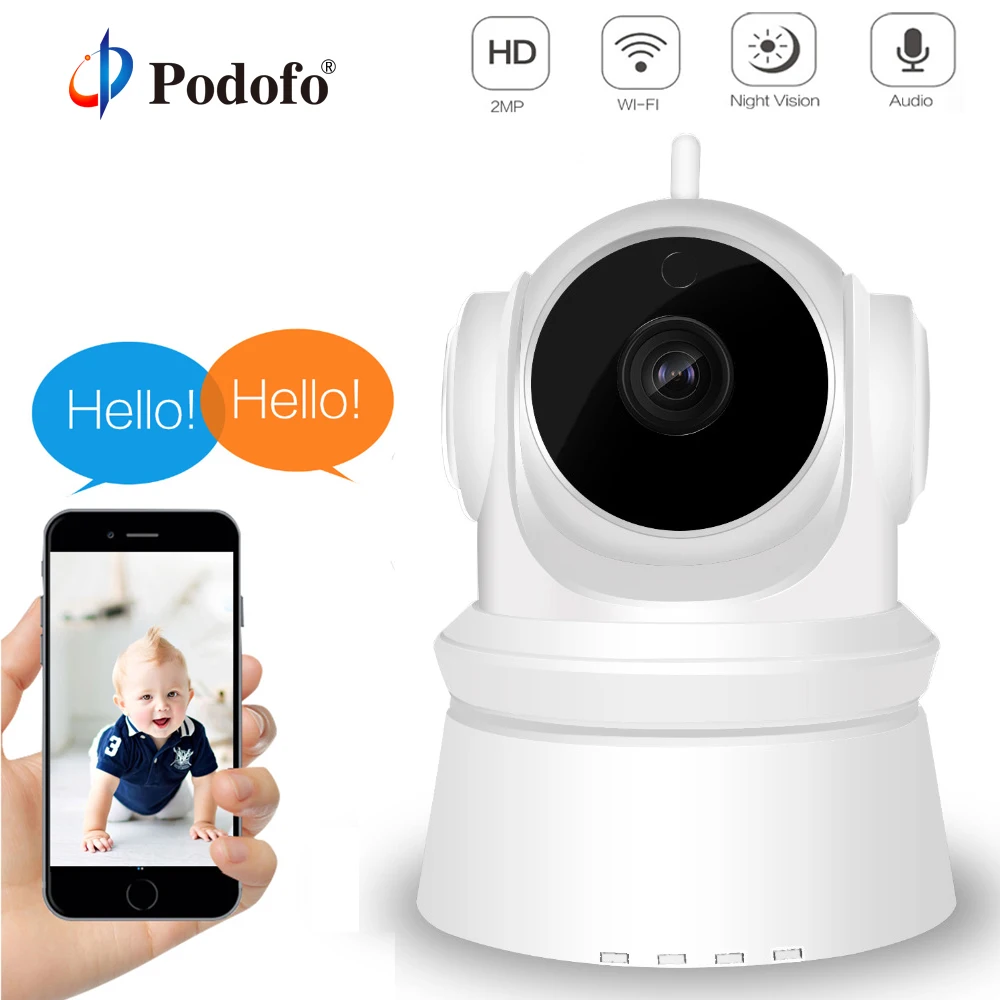 Podofo IP камера 1080P 2.0MP Детский Монитор Surveillan Wifi Беспроводная Двухканальная аудио
