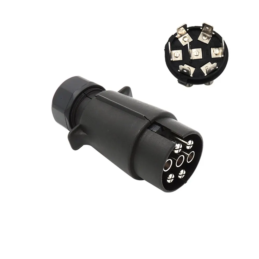 

European Car 7 Hole Socket Trailer Adapter Truck Interface Rv Power Cord Socket Waterproof Connector 12V