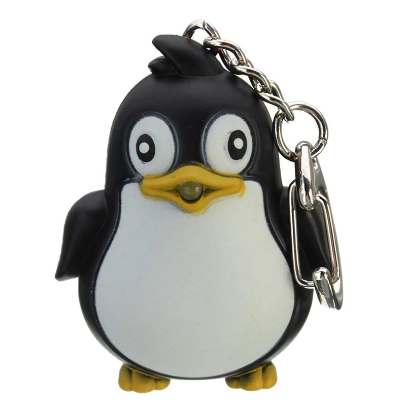 

Cute Penguin Keyring Led Torch With Sound Keychain Christmas Xmas Party Favors Bag Fillers Gifts Fun Toys for Kids & Adult