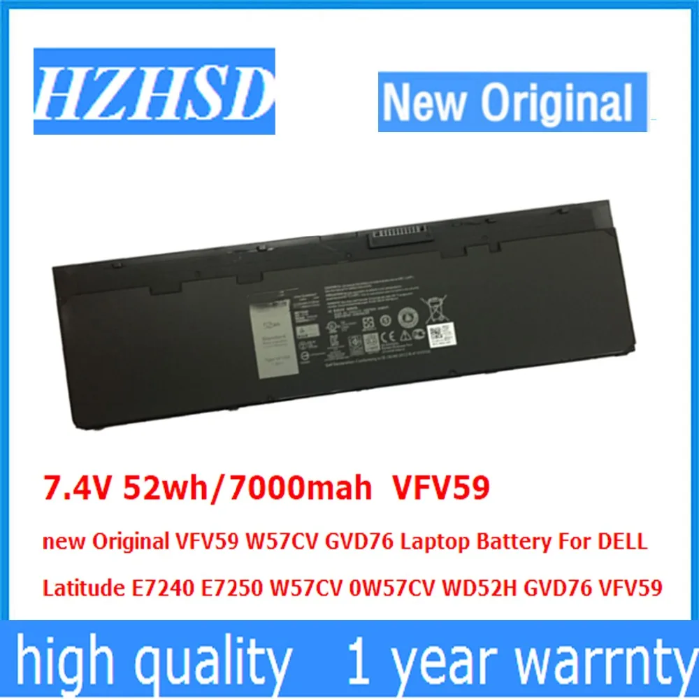  7.4V 52wh/7000mah VFV59 new Original W57CV GVD76 Laptop Battery For DELL Latitude E7240 E7250 W57CV