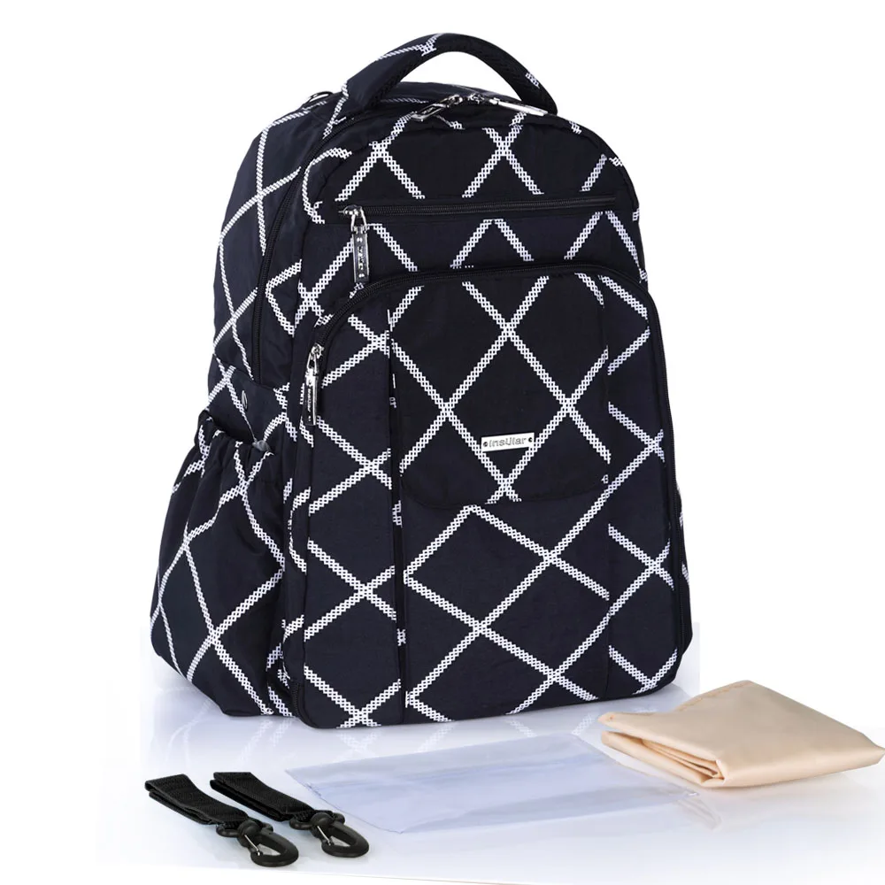 Островная мать сумка для подгузников, сумка вместительные, для будущих мам мягкий подгузник рюкзак с Термальность изоляции пеленки сумка для коляски - Цвет: Charcoal