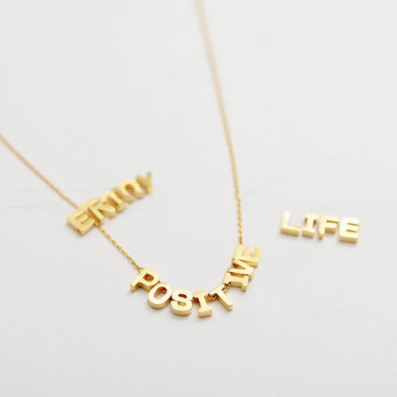 

Gold Custom Necklaces Pendants Uppercase Charms Personalized Initial Name Necklace For Women Girl Bridesmaid Gift Erkek Kolye