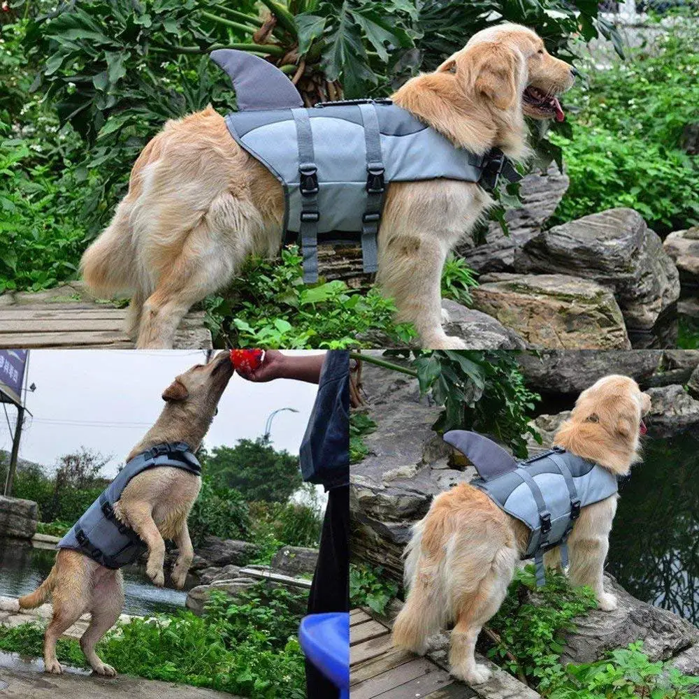 

DannyKarl Dogs Lifesaver Preserver Swimsuit Dog Life Jackets Ripstop Pet Floatation Life Vest for Small Middle Large Size Dog