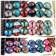 12 шт./лот(один комплект) три стиля 12 мм модное дерево ручной работы стеклянные кабошоны узор куполообразные ювелирные изделия аксессуары поставки