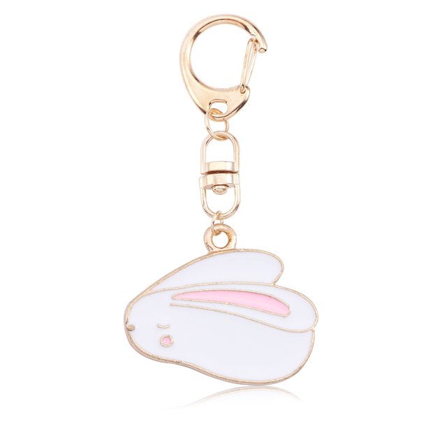 Alice Girl Rabbit Key Chains Potted Plants Succulent Plant Cactus Keychain Cartoon Enamel Animal Jewelry Women Chaveiro