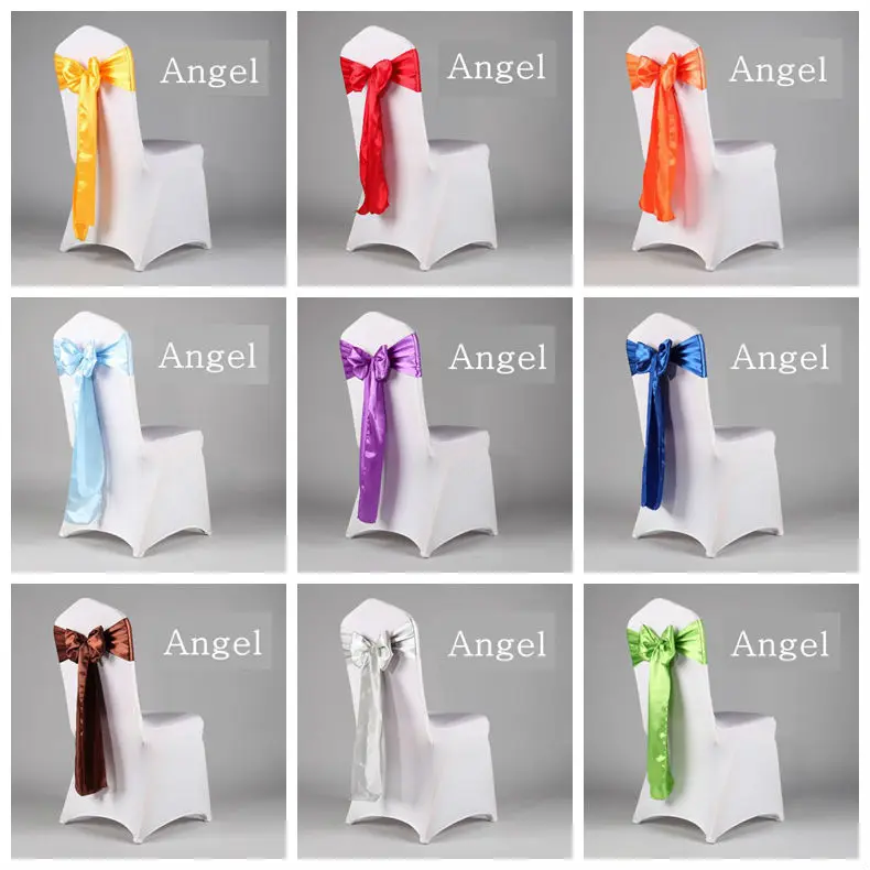 Russian Free Shipping 100pcs Satin Sash Chair Sashes Chair - 