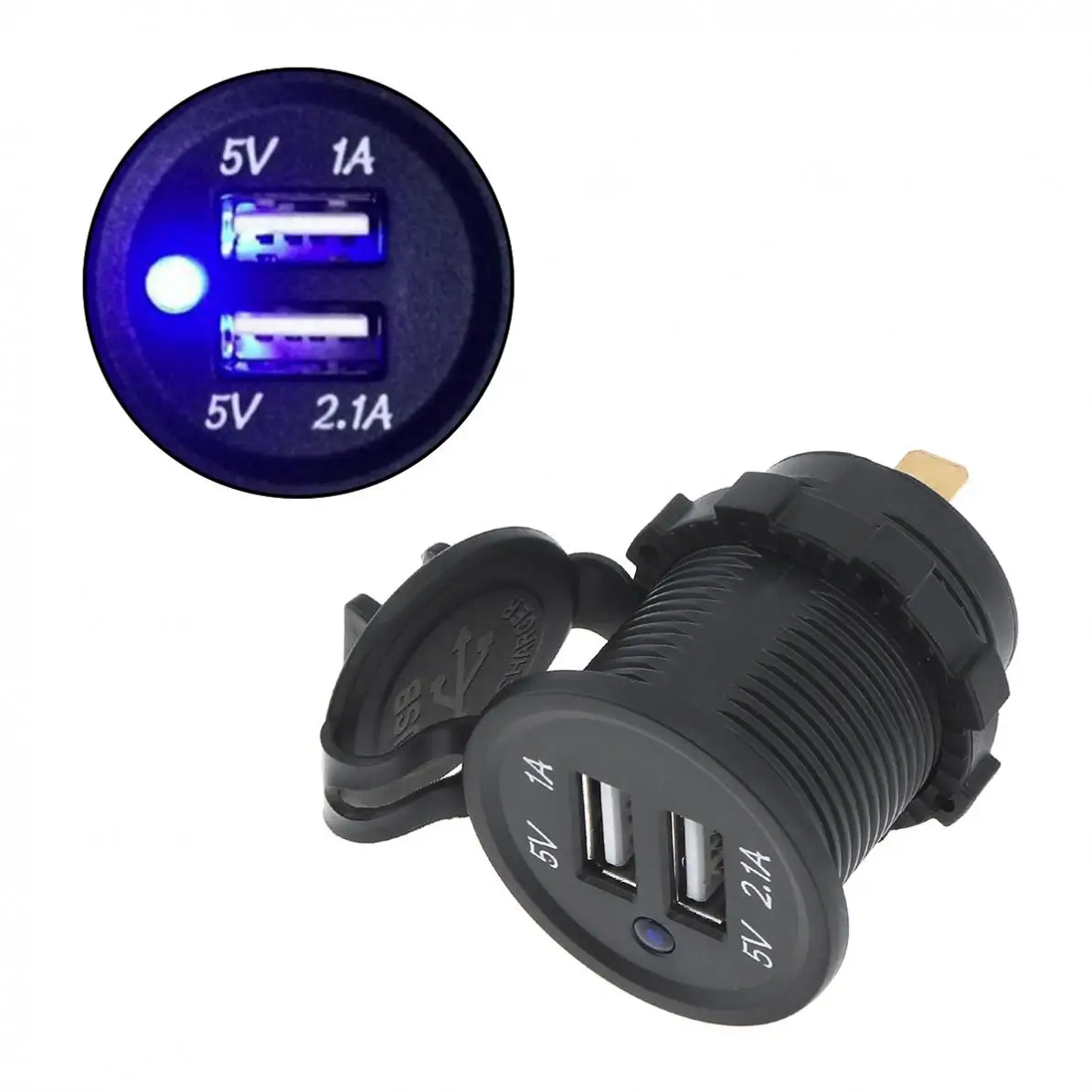Универсальный 3.1A 12V водонепроницаемый двойной USB автомобиль/мотоцикл прикуриватель зарядное устройство