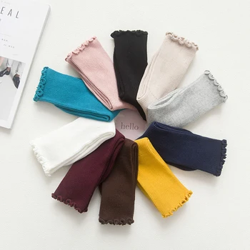 

Fashion Lovely Sweet Women Girls Lady Ankle High Cotton Solid Ruched Knit Casual Stocking Plain Color For Fall Winter