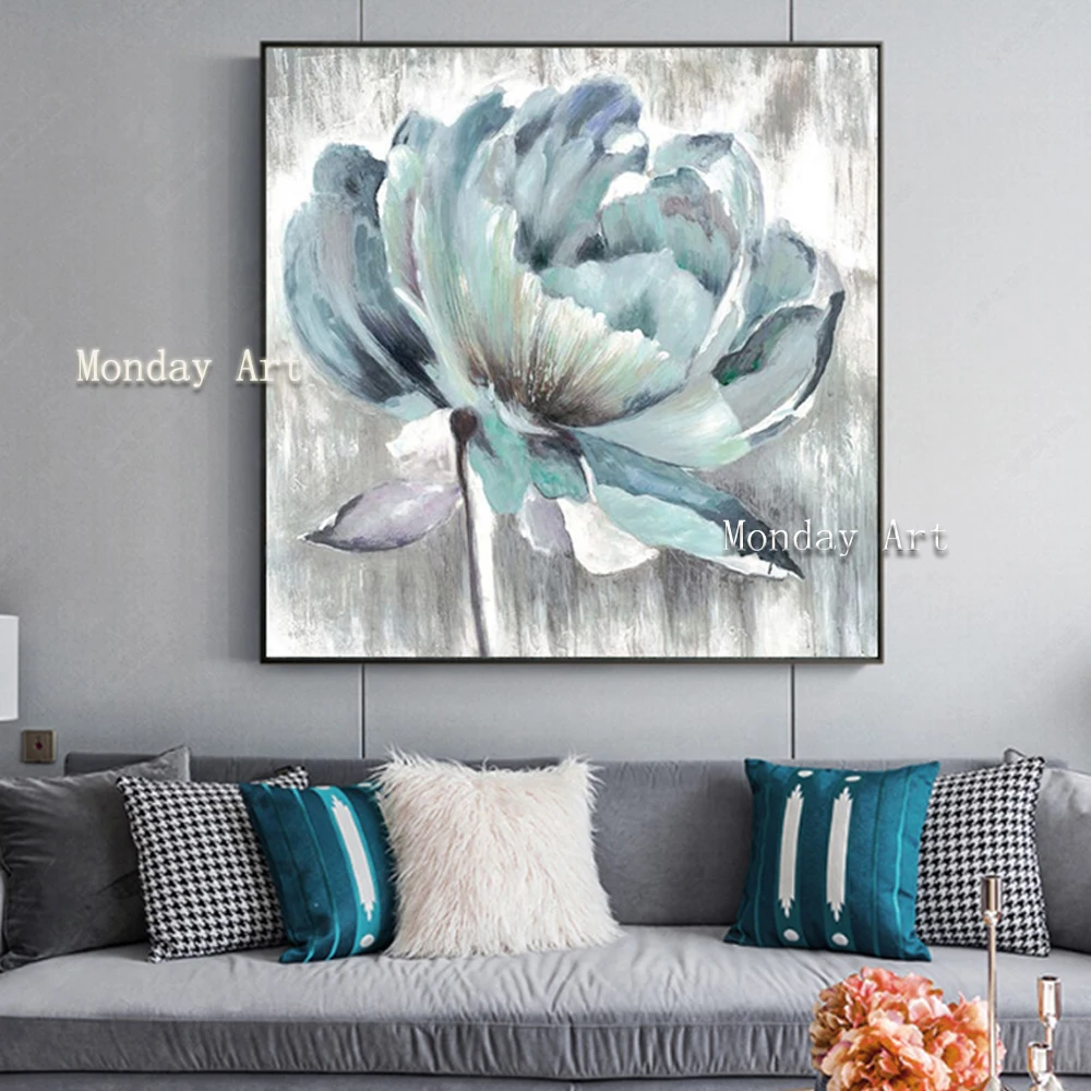 100-Hand-painted-Modern-white-flowers-Art-Painting-On-Canvas-Wall-Art-Wall-Adornment-pictures-Painting