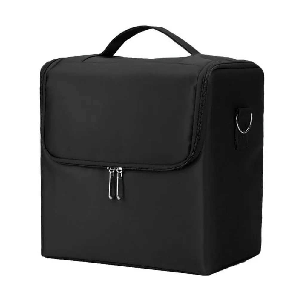 

Nylon Storage Jewellery With Carry Strap Multilayer Nail Art Makeup Bag Portable Vanity Case Box Zipper Cosmetics Organizer