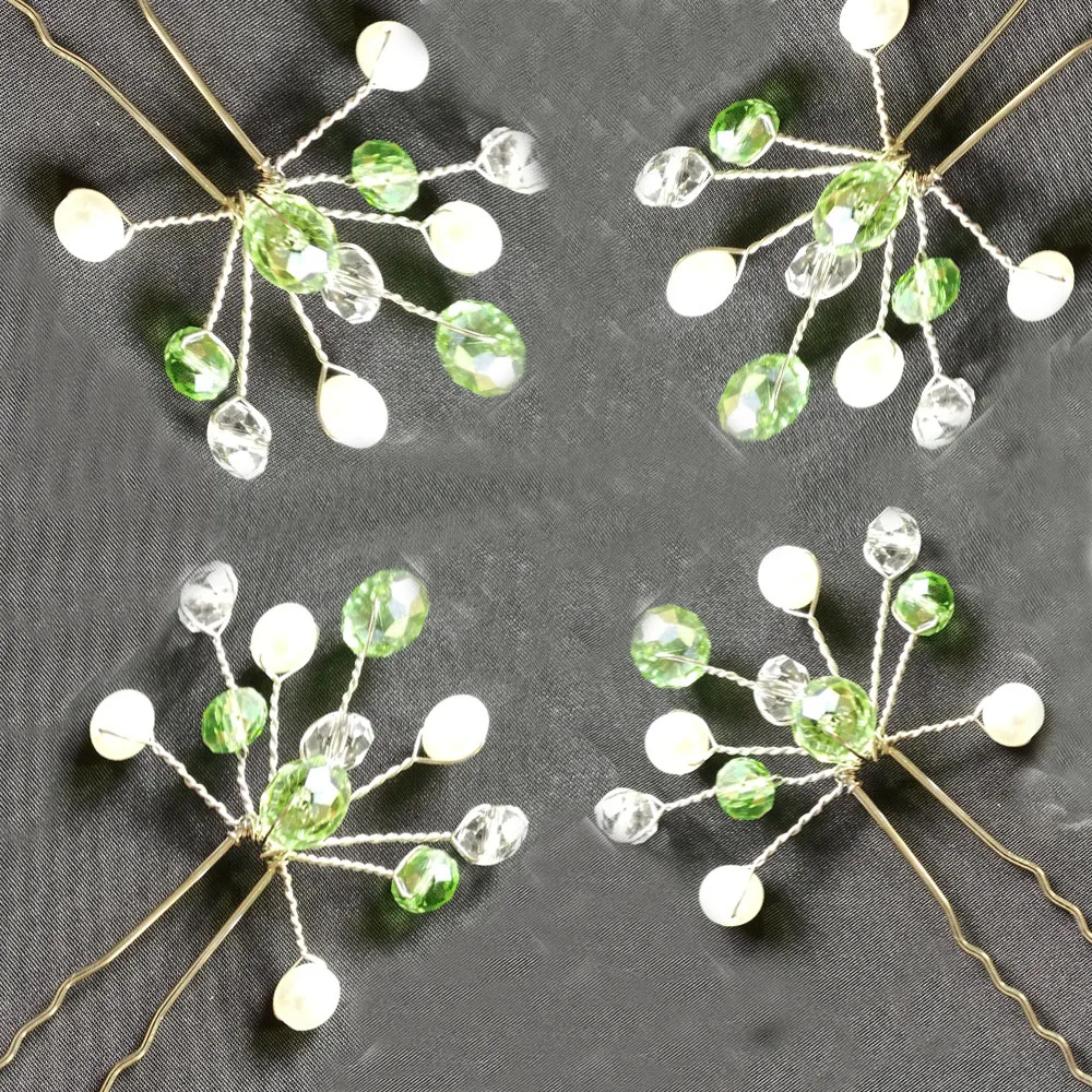 green hair pins pear women