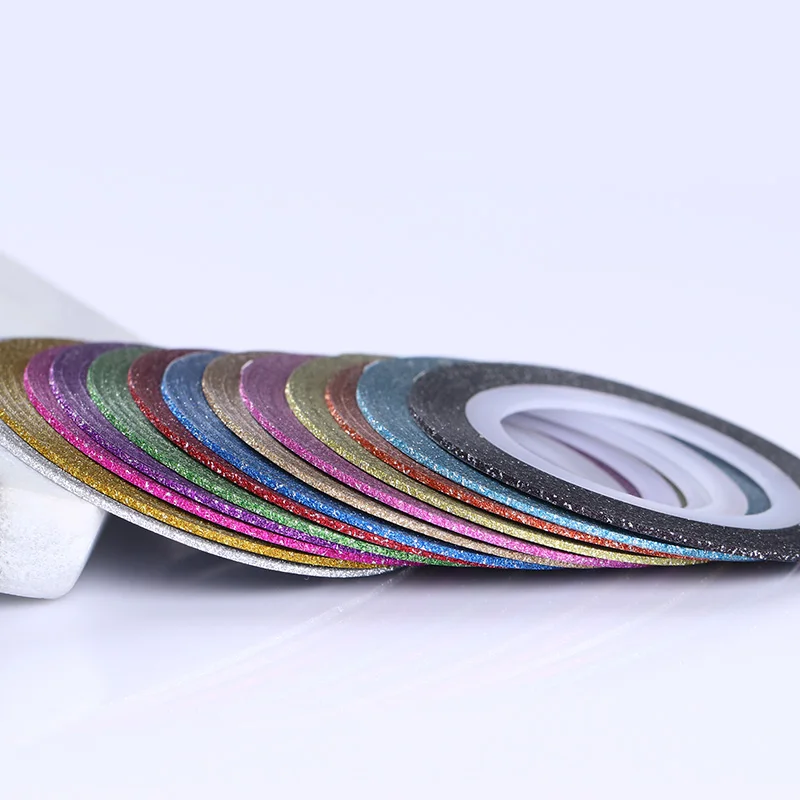 13 рулонов матовая блестящая полоскающая лента для ногтей 1 мм многоцветная клейкая переводная наклейка для украшения ногтей DIY УФ-Гель-лак