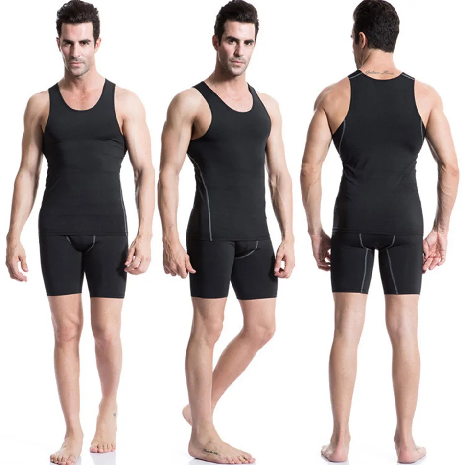 Fitness Gym Bodybuild Tank Top Sport Jersey Compression Sleeveless Shirt Running Vest Quickly Dry White Gym Yoga shirt Men