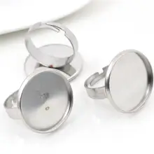 20 мм 10 шт./лот не выцветает нержавеющая сталь регулируемые кольца настройки пустой/база, подходит 20 мм стекло Cabochons-T1-20