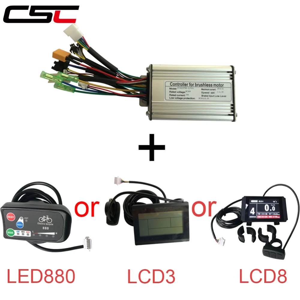 waterproof Brushless Electric bike 36V 250-500W 6 Mosfet Controller LCD Display