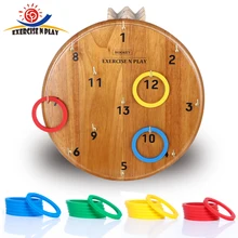 מצחיק ילדים חיצוני ספורט צעצועי חישוק טבעת לזרוק פלסטיק טבעת לזרוק עץ דיסק משחק סט חיצוני משפחה משחקים למבוגרים ילדים(China)