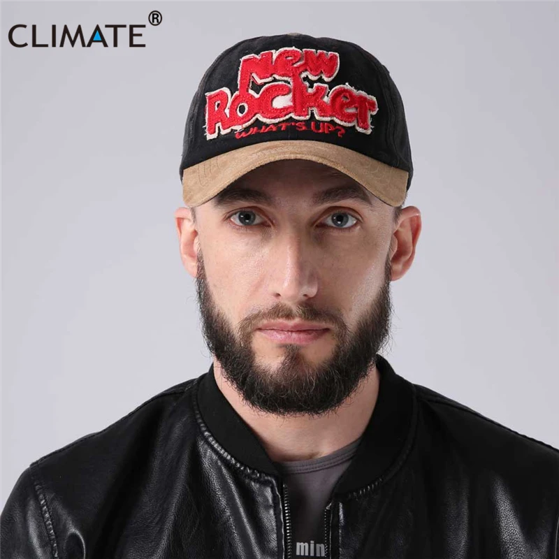 CLIMATE Men Rocker Baseball Caps Hat Women New Suede Cap Adjustable Contrast Faux Leather Wine Young | Аксессуары для одежды