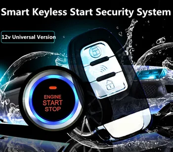 

12V Universal 8Pcs Car Alarm Keyless Start Security System PKE Induction Anti-theft Keyless Entry Push Button Remote System r20