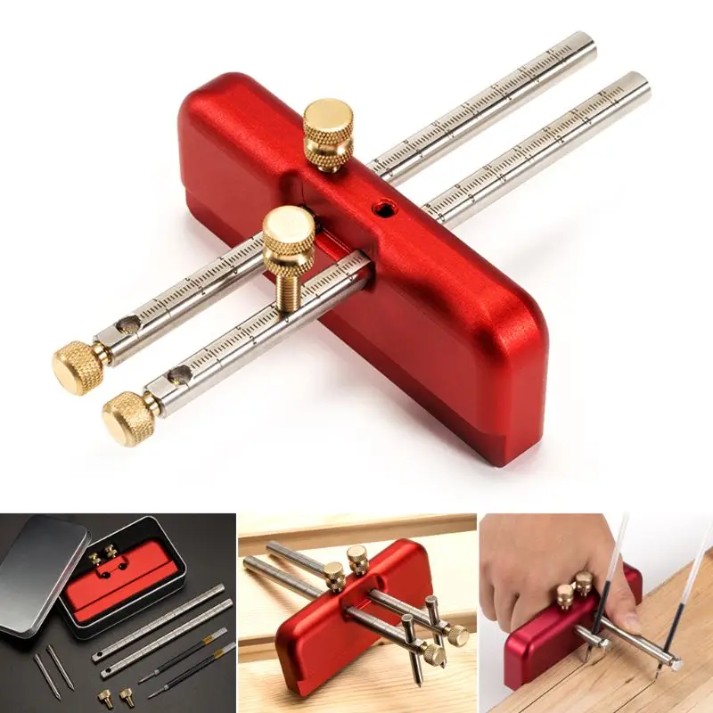 

Adjustable Aluminum Alloy Woodworking Marking Gauge Wood Scribe Mortise Gauge DIY Woodworking Scribing Tool