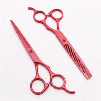 

2Pcs 6.5 inch 18.5cm Engraving Logo JP 62HRC Hairdressing Scissors Cutting Scissors Thinning Shears Hair Scissors Set Of Tool