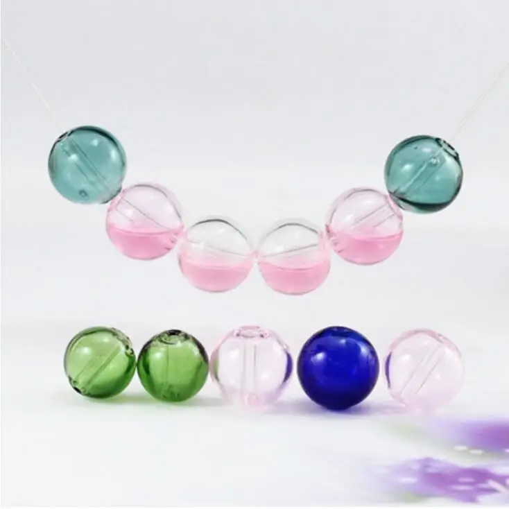 

2PCS 12/14/16/18MM Cute Murano Glass Essential Oil Ball with 2 Holes Essential Oil Aromatherapy Bottle glass Pendant