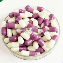 500 шт. 1000 шт Размер 0# Пустые твердые желатиновые фиолетово-белые разделенные капсулы, полые желатиновые цветные капсулы