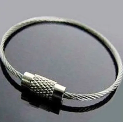 

10pcs/lot Stainless Steel Wire Keychain wire rope key Chain carabiner Cable Key Ring Keyring for Outdoor Hiking