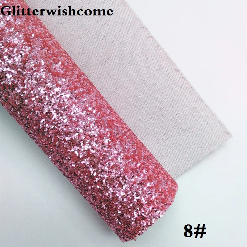 Glitterwishcome 21X29 см A4 размер винил для луков с эффектом блестящей кожи Ткань Винил для луков, GM231A - Цвет: 8