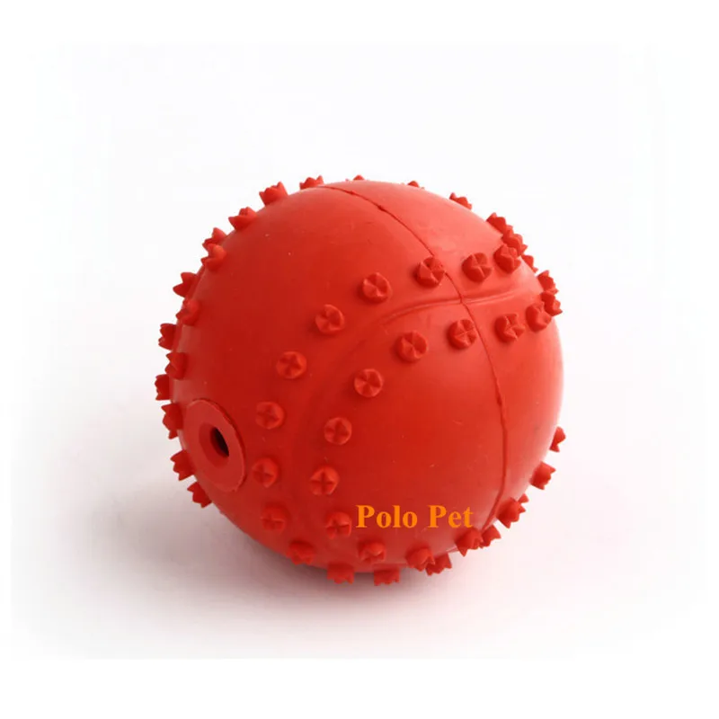 Natural Rubber Squeaky Resistant Bite Baseball Squeak Pet Dog Toys For