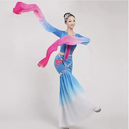 

(0145) new jiangnan ancient beauty Caiwei Plucking dance long sleeves costumes classical dance costumes of adult womem hanfu