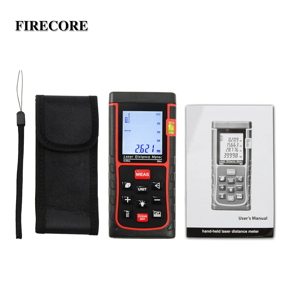 FIRECORE 50m (0.05-50m) IP54 digital laser distance meter 164ft rangefinder measuring with original packaging WAL46