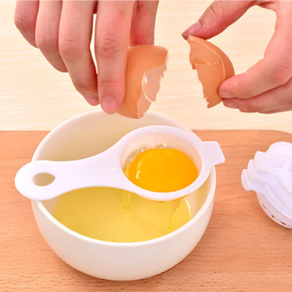 

Plastic Egg Dividers Egg Separator Sifting Practical Hand Egg Tools Kitchen Gadget Filter Sieve Divider Holder Cooking Gadgets