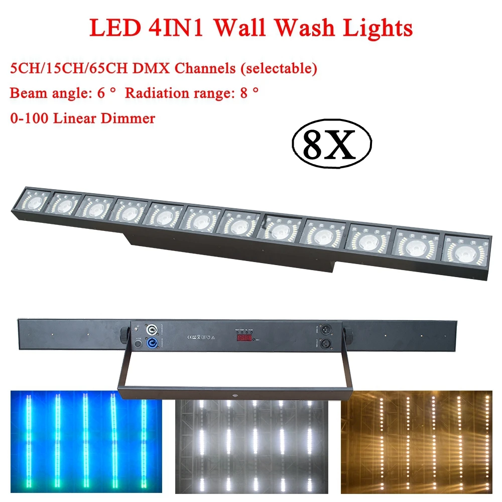 

8Pcs/Lot 2020 NEW Multi-function LED 100W 4IN1 Wash Wall Lights DMX512 Running Horse Point Control For Dj Bar Disco Party Lamp